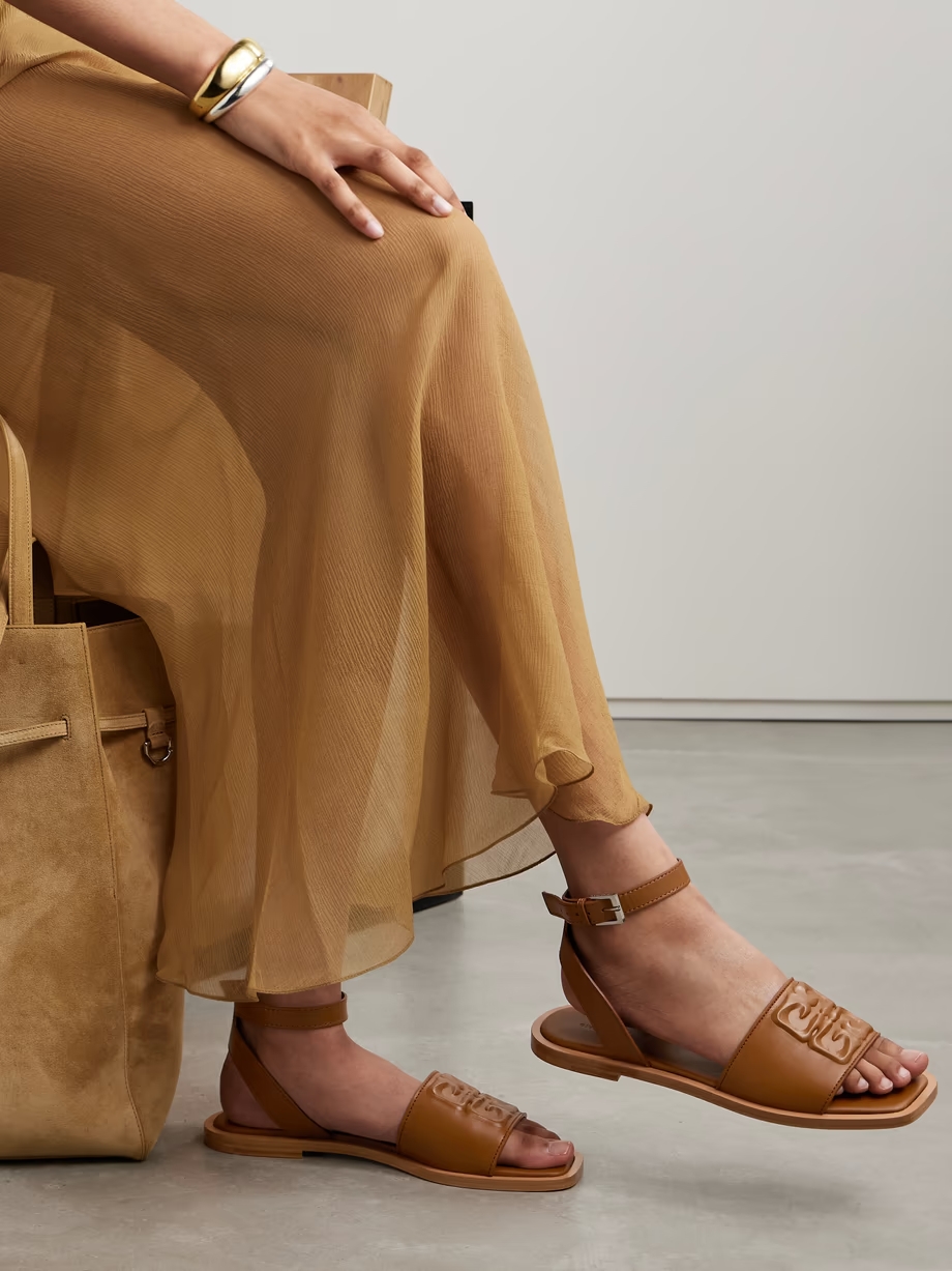 4G Liquid logo-embossed leather sandals 4G Liquid logo-embossed leather sandals