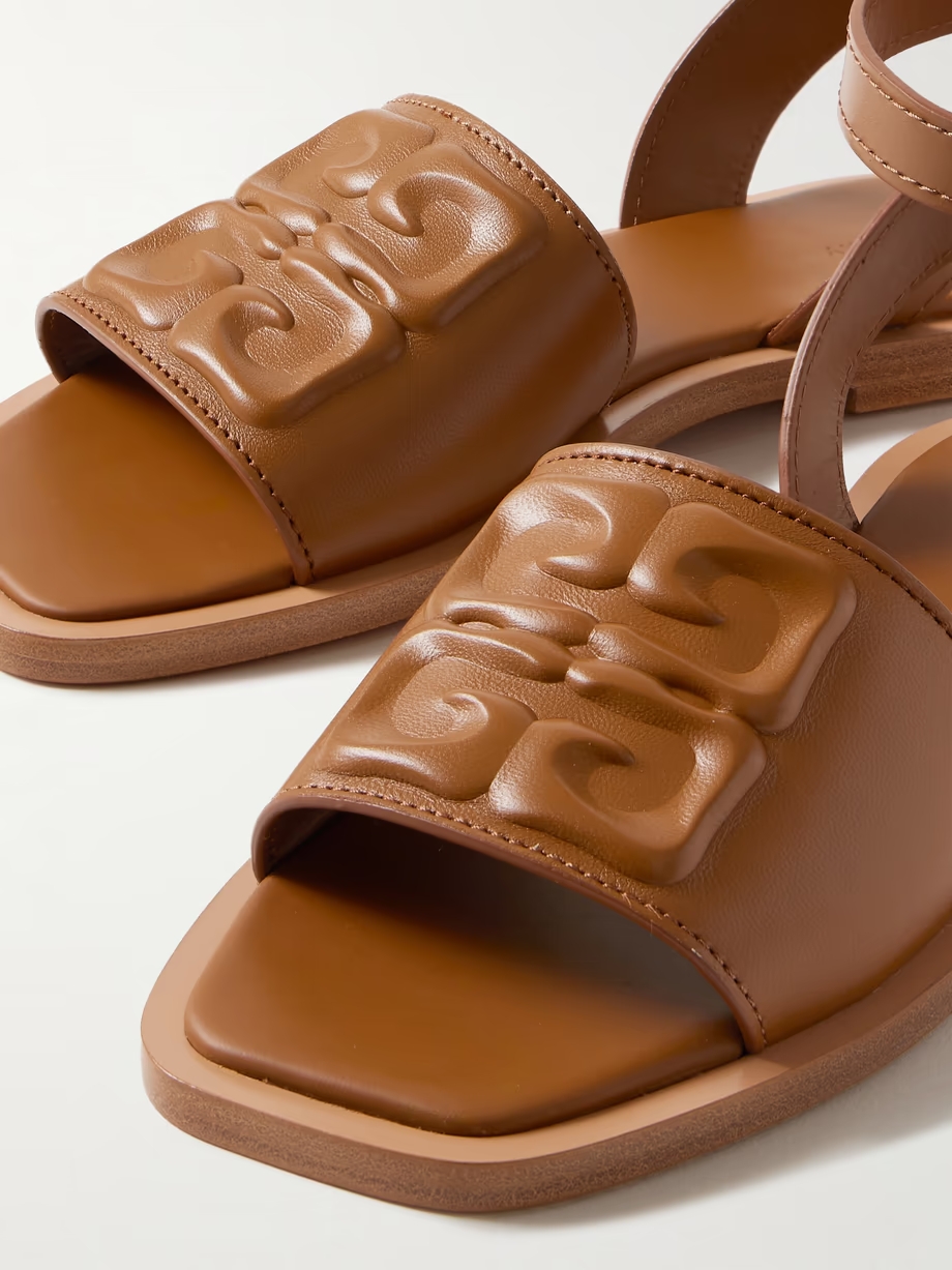 4G Liquid logo-embossed leather sandals 4G Liquid logo-embossed leather sandals