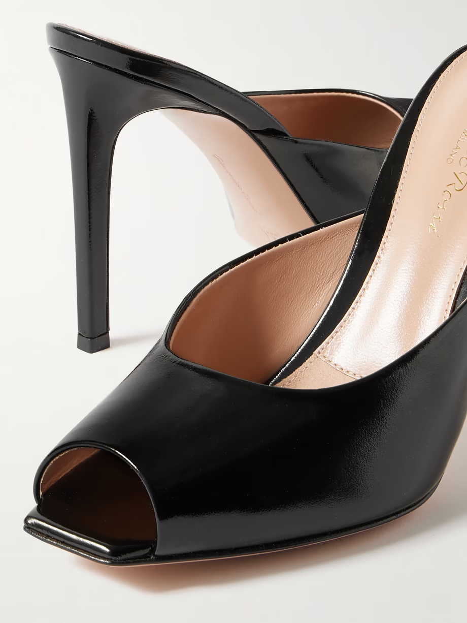 Ethel 95 glossed-leather mules Ethel 95 glossed-leather mules