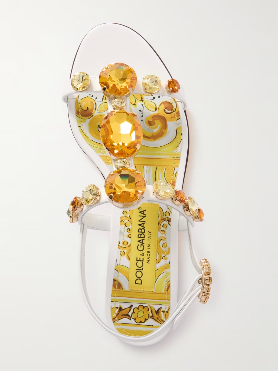 Bianca crystal-embellished patent-leather sandals Bianca crystal-embellished patent-leather sandals