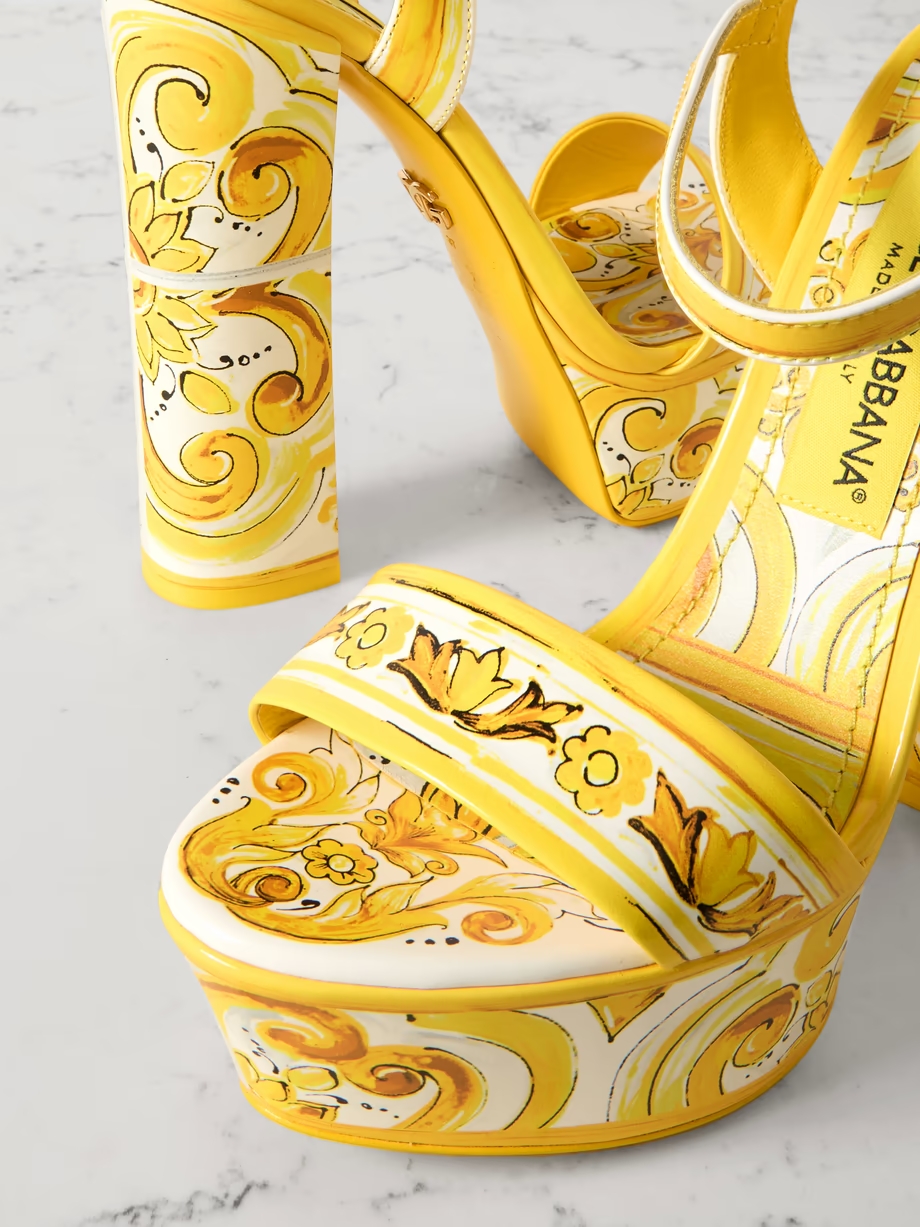Keira printed leather platform sandals Keira printed leather platform sandals