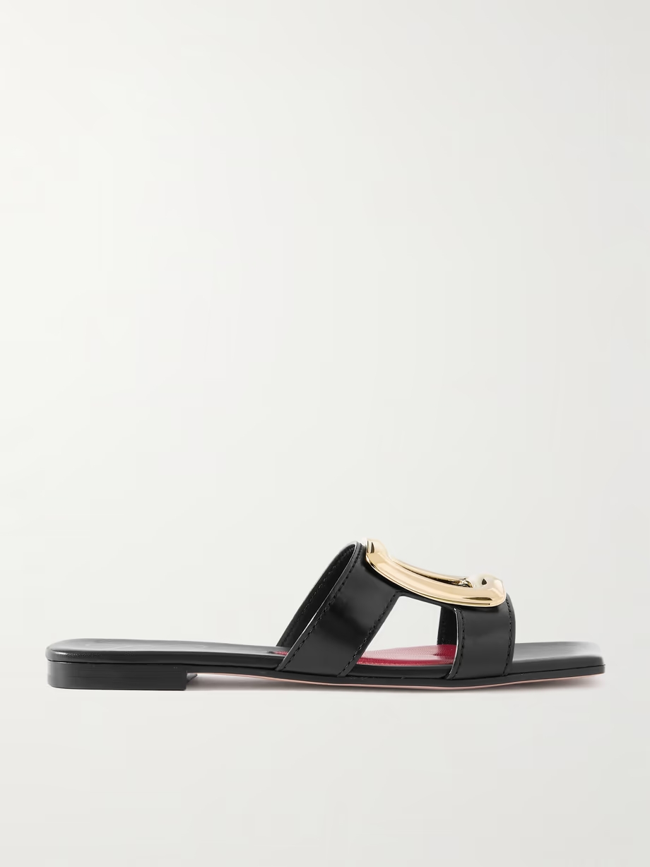 Nagoya embellished cutout leather slides Nagoya embellished cutout leather slides