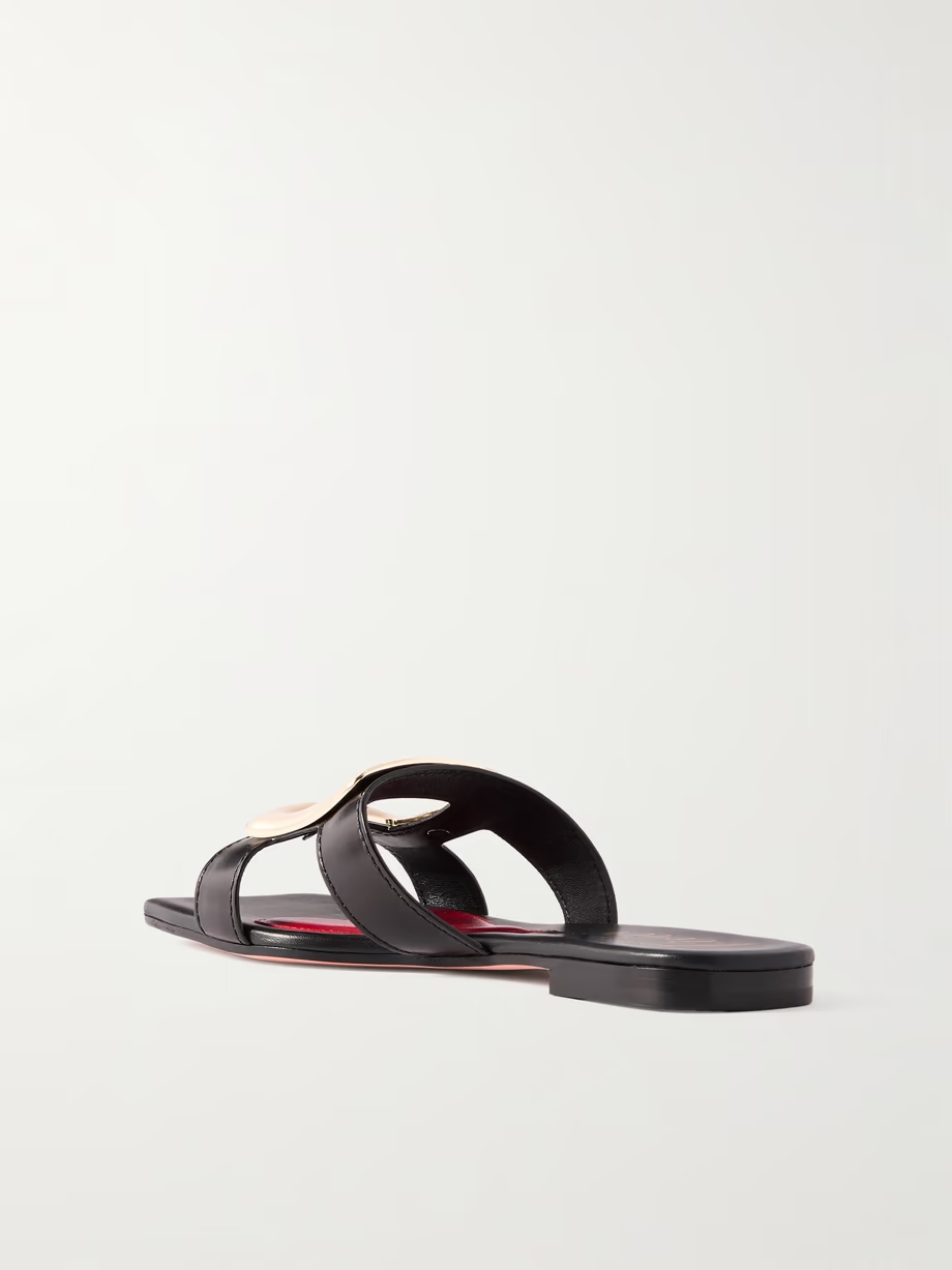 Nagoya embellished cutout leather slides Nagoya embellished cutout leather slides