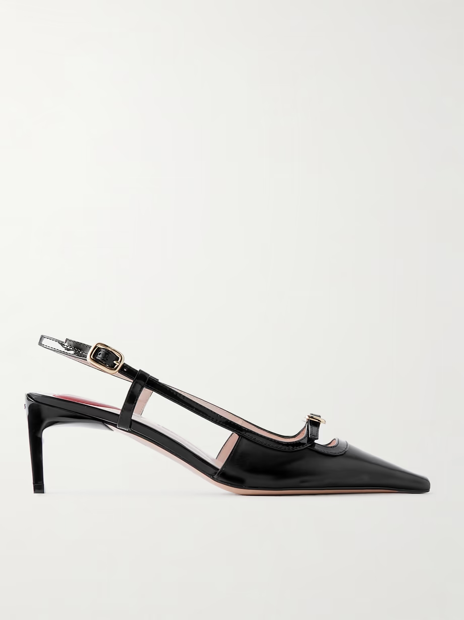 Nagoya embellished leather slingback pumps Nagoya embellished leather slingback pumps