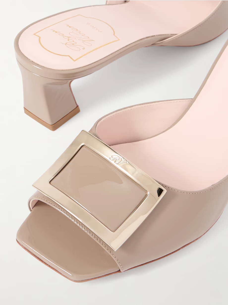 Trompette embellished patent-leather mules Trompette embellished patent-leather mules