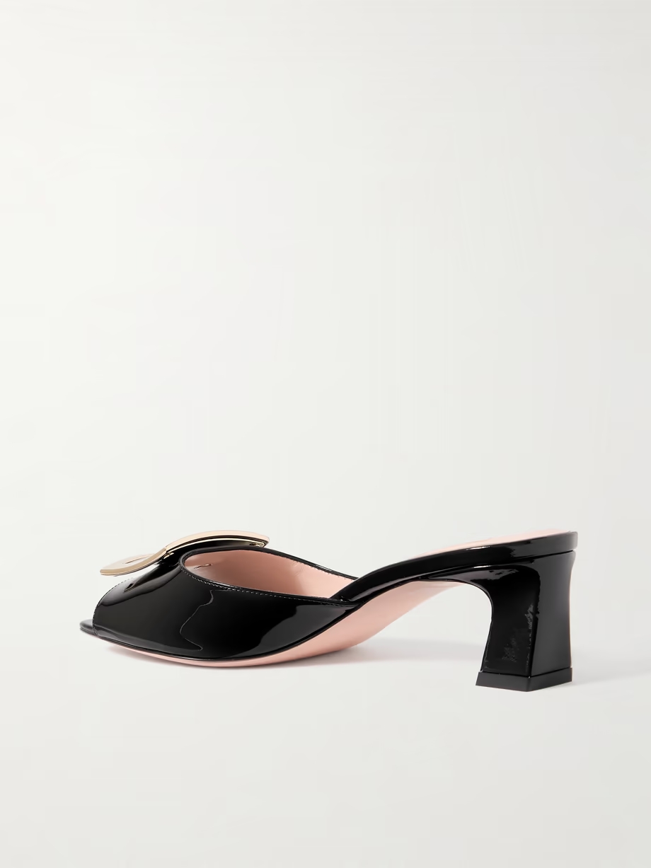 Trompette embellished patent-leather mules Trompette embellished patent-leather mules