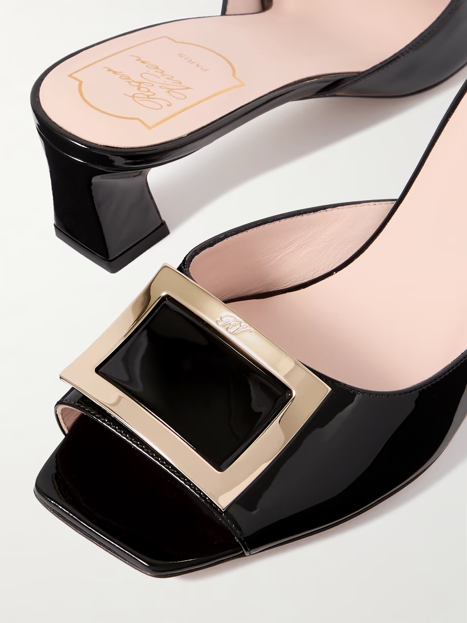 Trompette embellished patent-leather mules Trompette embellished patent-leather mules