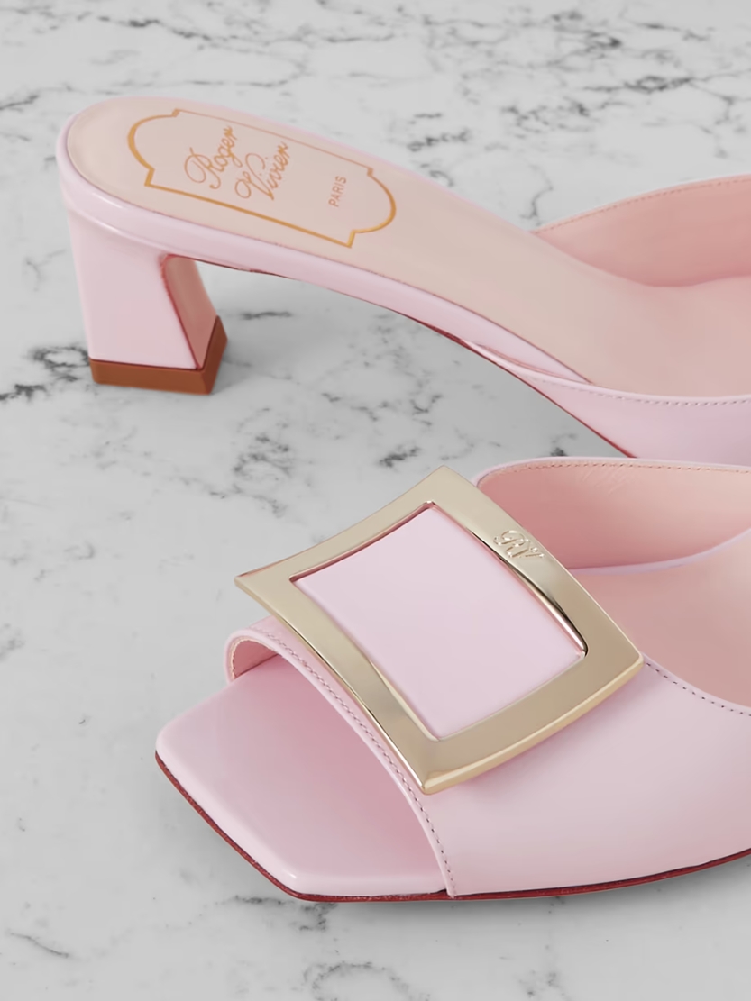 Trompette embellished patent-leather mules Trompette embellished patent-leather mules