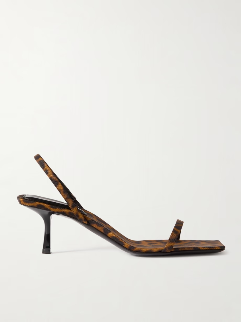 Jaspe leopard-print faille slingback sandals Jaspe leopard-print faille slingback sandals