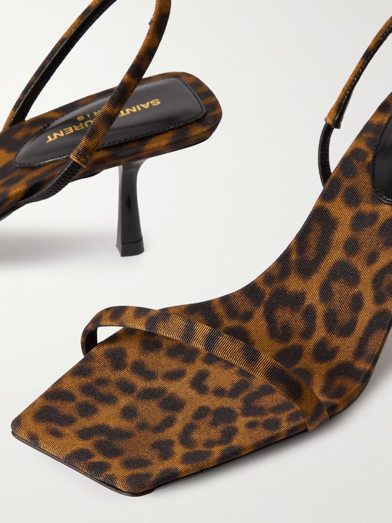 Jaspe leopard-print faille slingback sandals Jaspe leopard-print faille slingback sandals