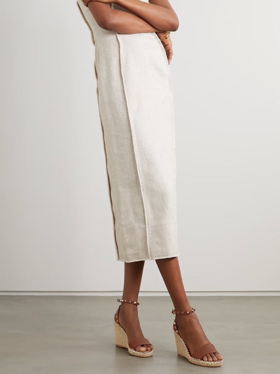 Rockstud 105 textured-leather espadrille wedge sandals Rockstud 105 textured-leather espadrille wedge sandals