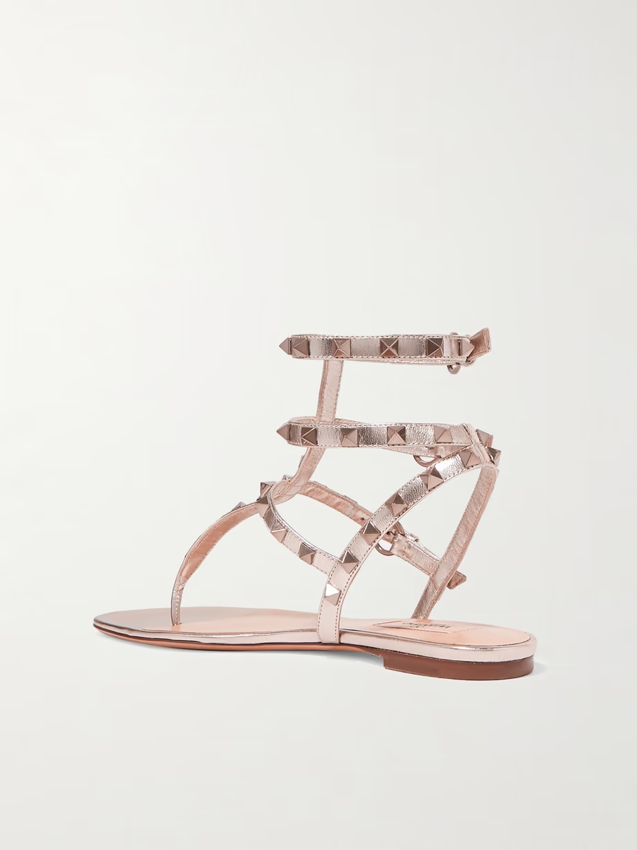 Rockstud metallic leather sandals Rockstud metallic leather sandals