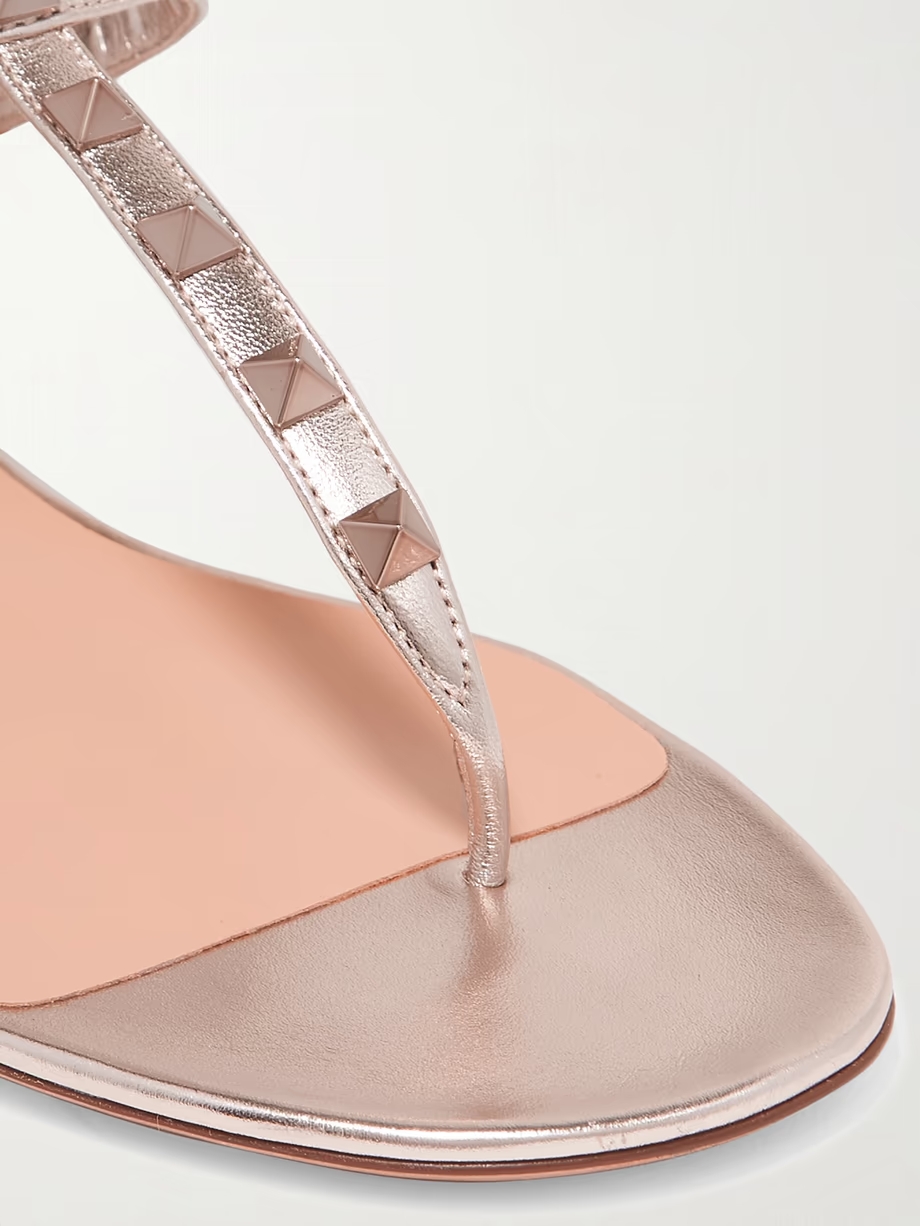Rockstud metallic leather sandals Rockstud metallic leather sandals