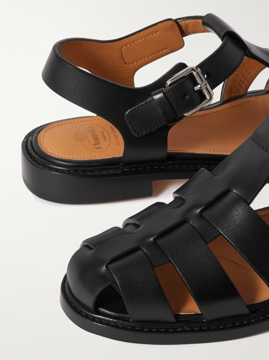 Fisher cutout leather sandals Fisher cutout leather sandals