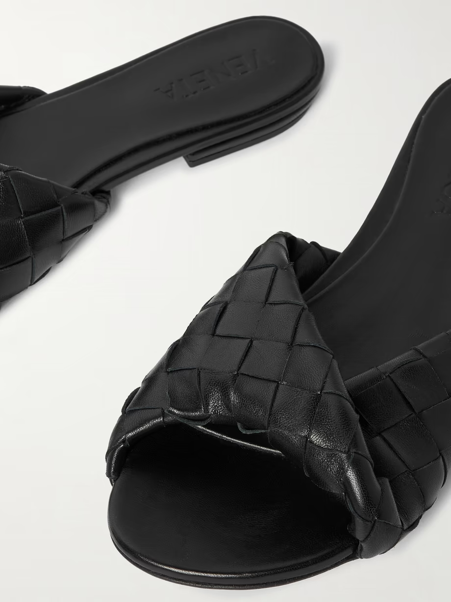Blink intrecciato leather slides Blink intrecciato leather slides