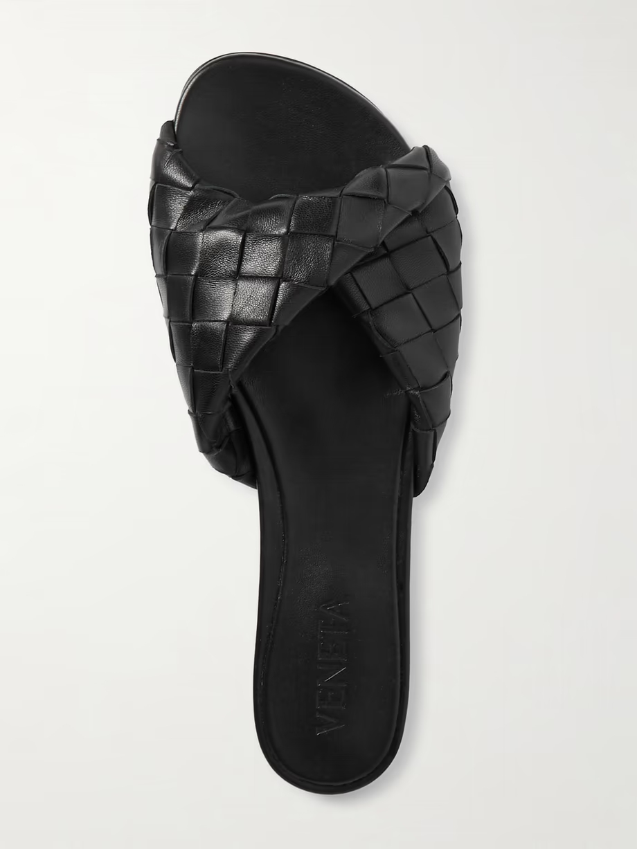 Blink intrecciato leather slides Blink intrecciato leather slides