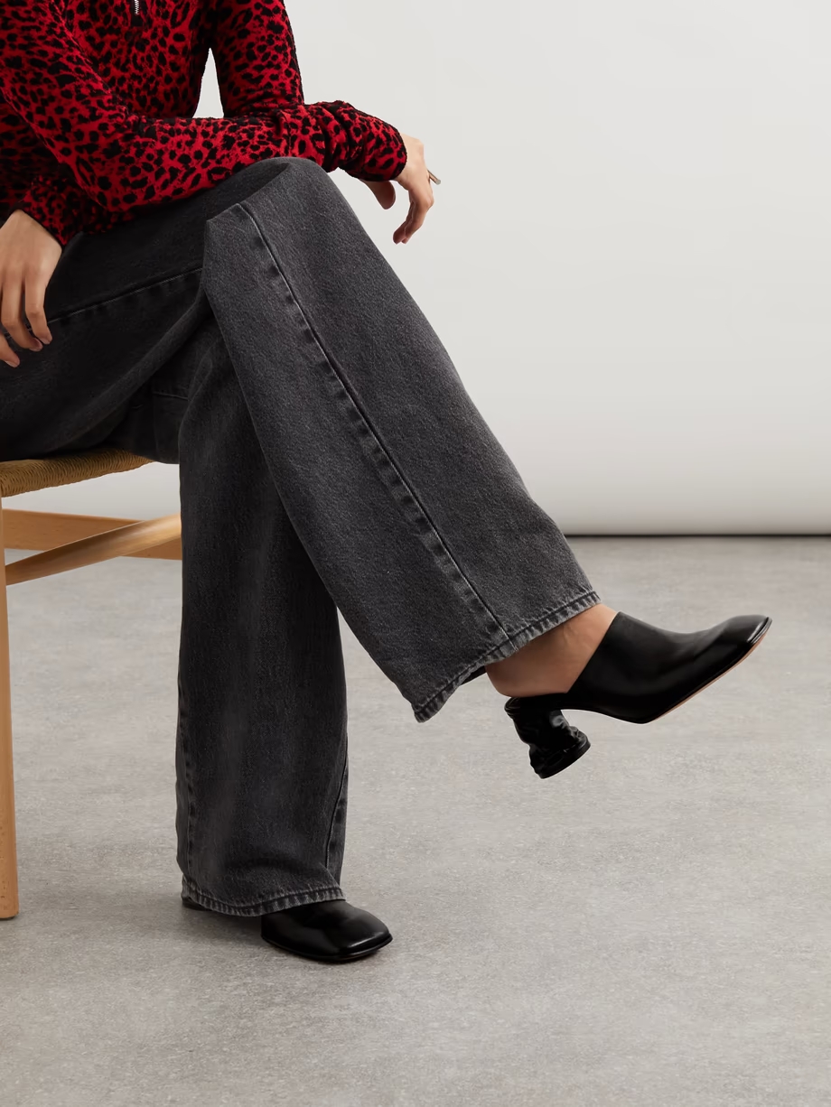 Crush leather mules Crush leather mules