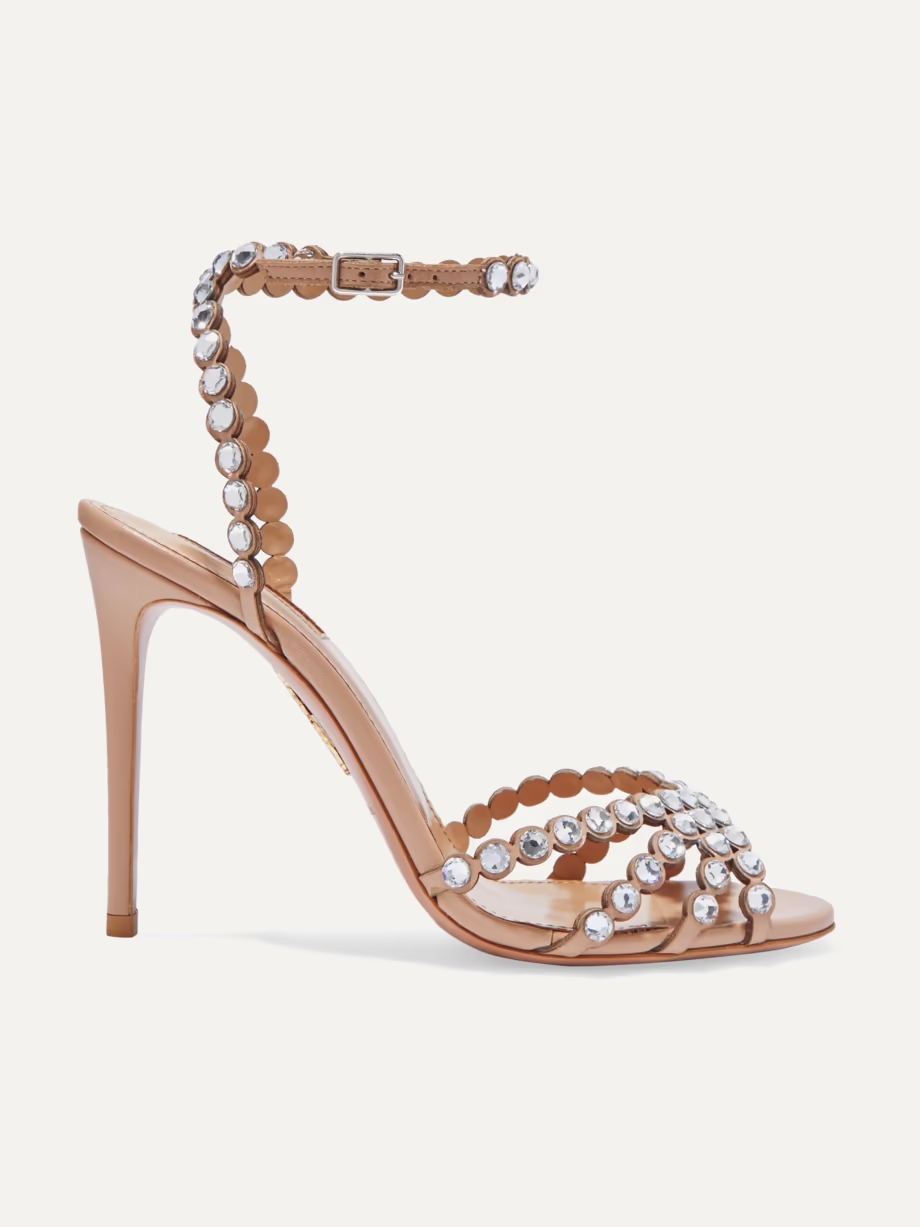 Tequila 105 crystal-embellished leather sandals Tequila 105 crystal-embellished leather sandals