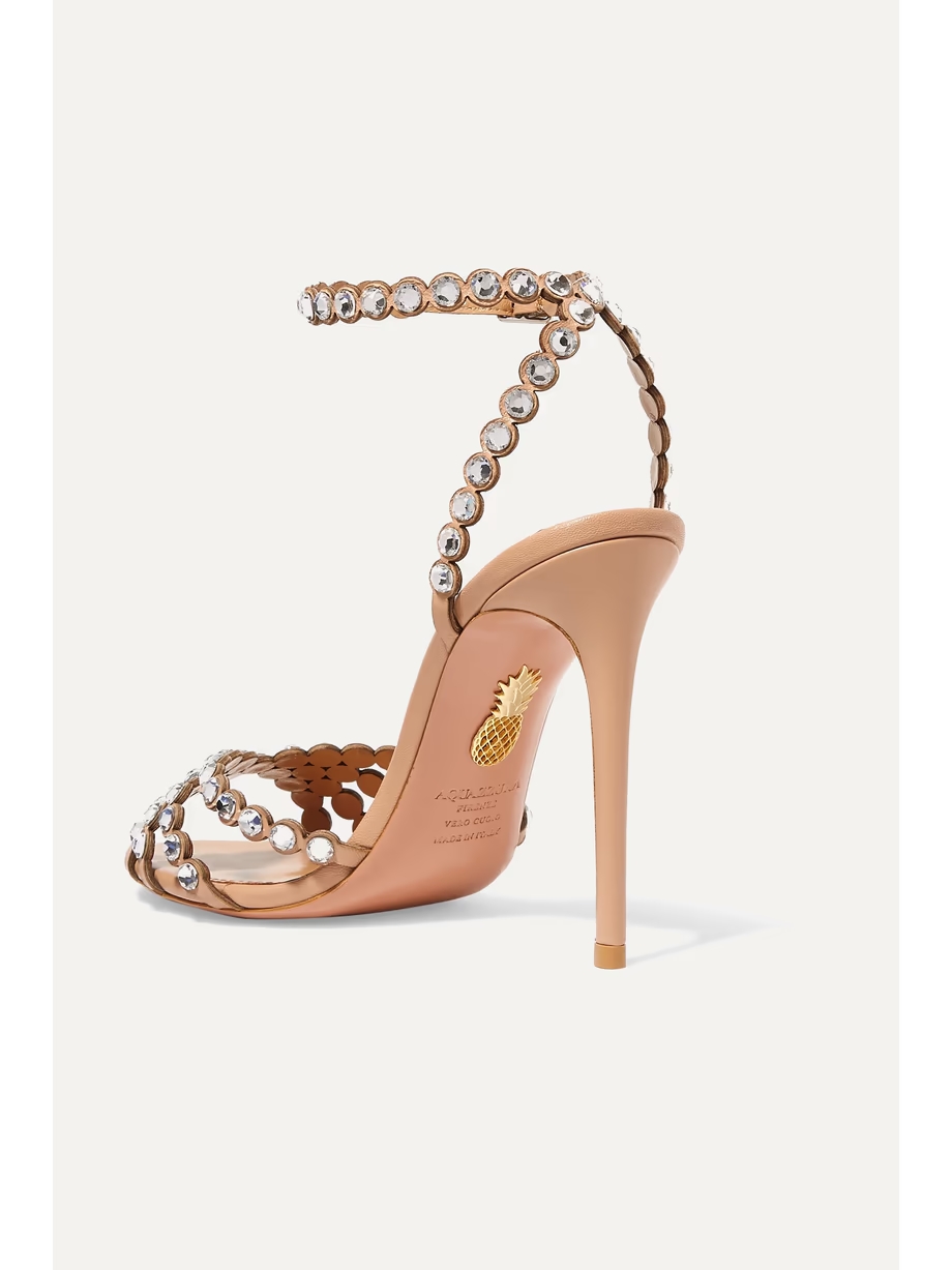Tequila 105 crystal-embellished leather sandals Tequila 105 crystal-embellished leather sandals