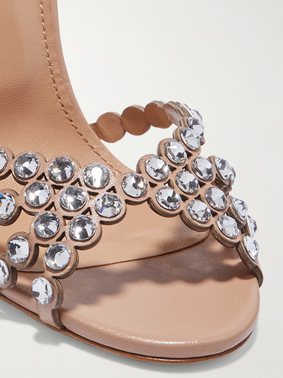 Tequila 105 crystal-embellished leather sandals Tequila 105 crystal-embellished leather sandals
