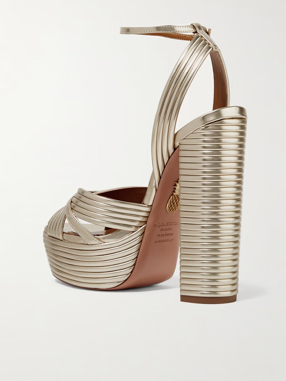 Sundance 140 metallic leather platform sandals Sundance 140 metallic leather platform sandals