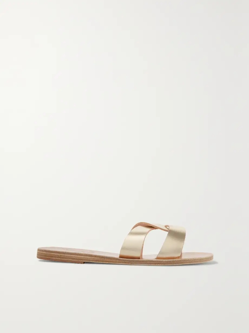 Desmos cutout metallic leather slides Desmos cutout metallic leather slides