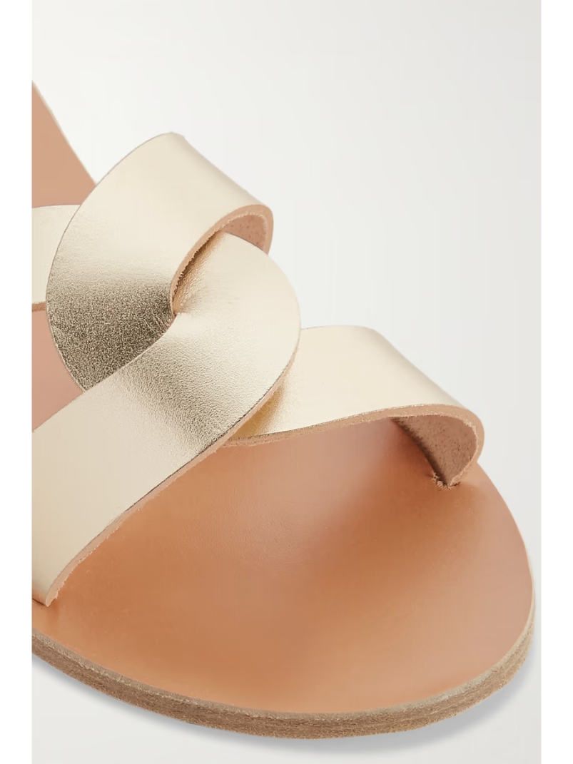 Desmos cutout metallic leather slides Desmos cutout metallic leather slides