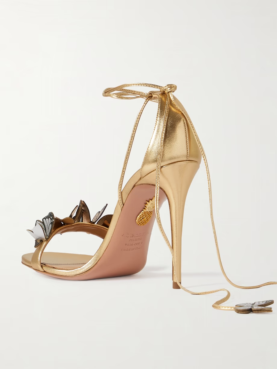 Papillo 105 embellished metallic leather sandals Papillo 105 embellished metallic leather sandals