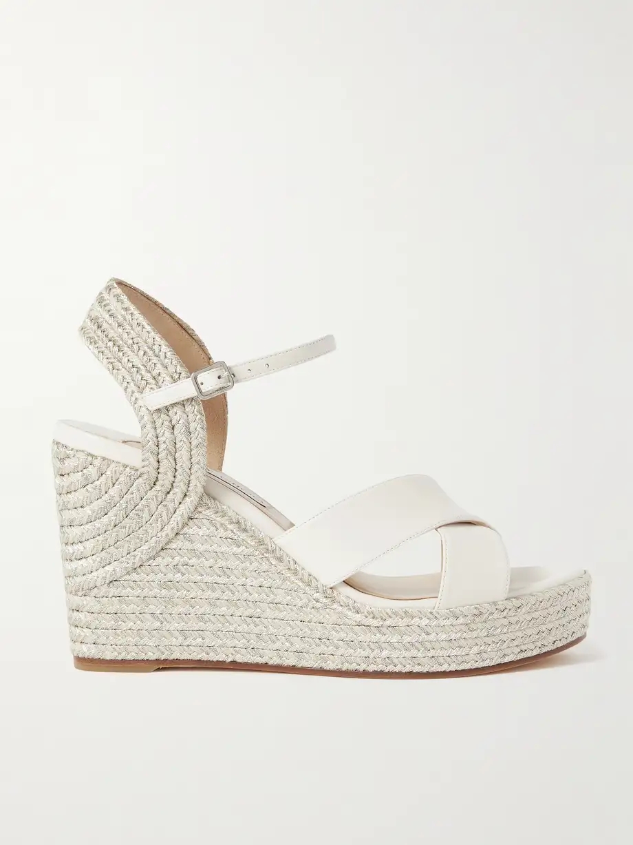 Dellena 100 leather espadrille wedge sandals Dellena 100 leather espadrille wedge sandals
