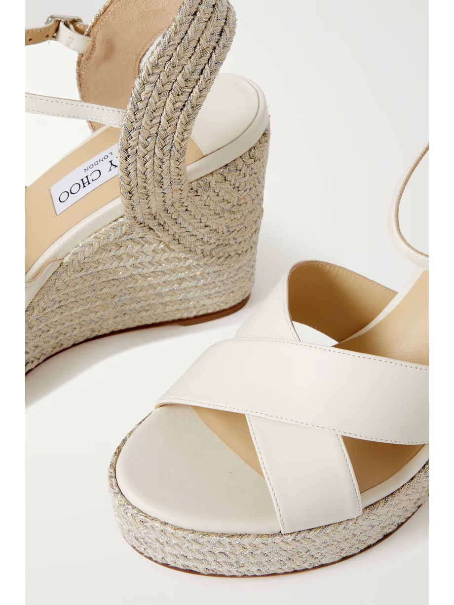 Dellena 100 leather espadrille wedge sandals Dellena 100 leather espadrille wedge sandals