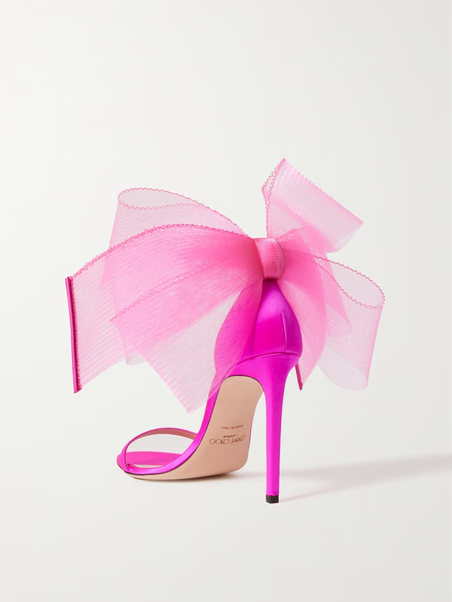Aveline 100 bow-detailed satin sandals Aveline 100 bow-detailed satin sandals