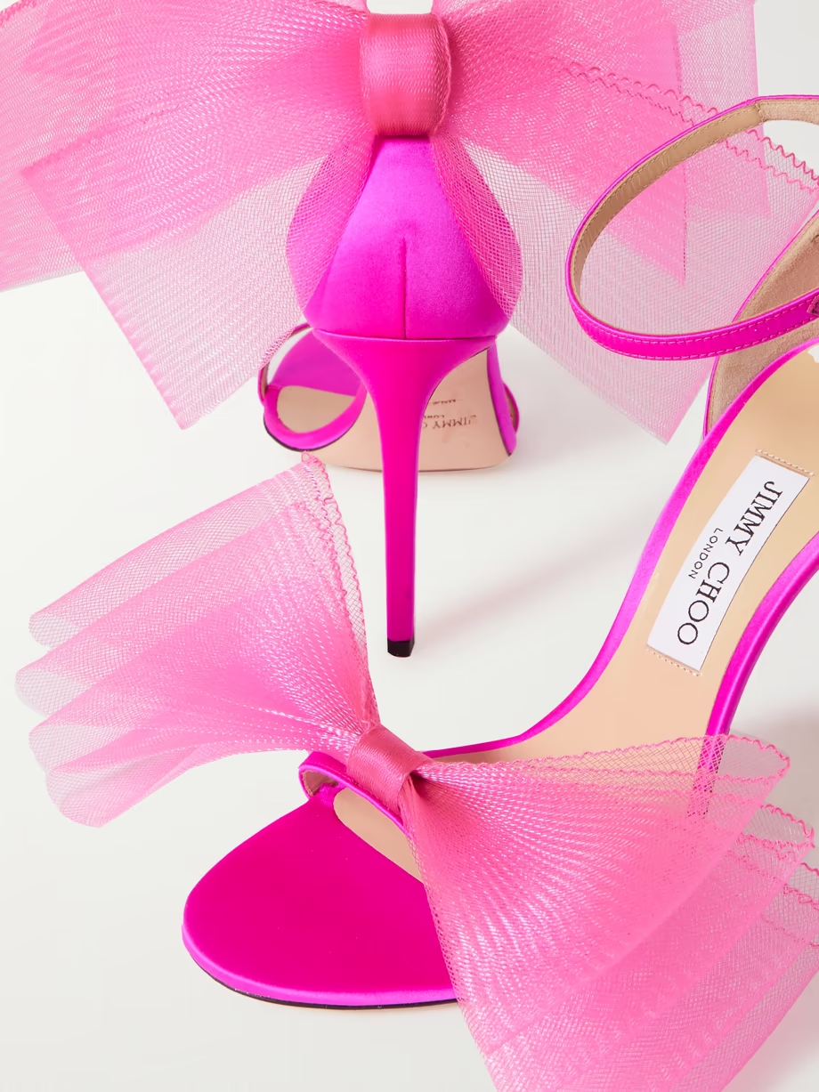 Aveline 100 bow-detailed satin sandals Aveline 100 bow-detailed satin sandals