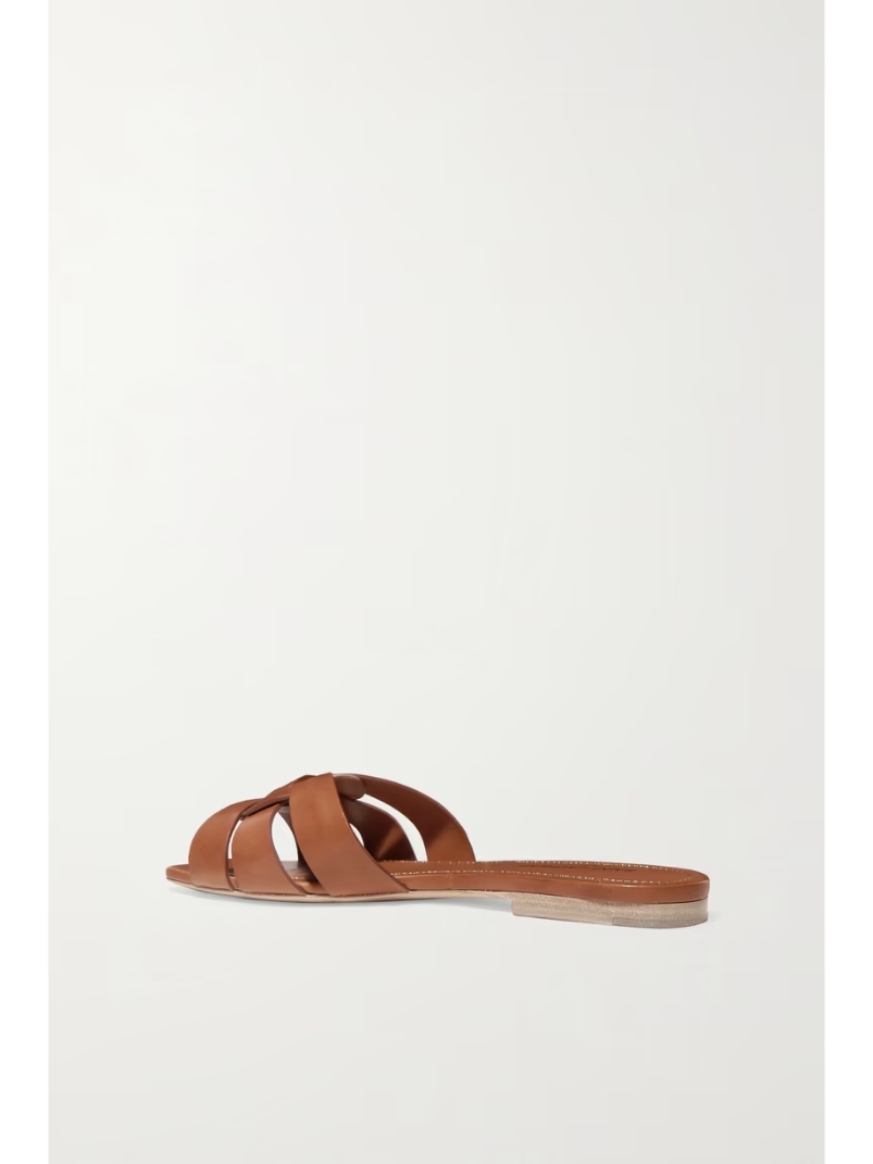 Tribute woven leather slides Tribute woven leather slides