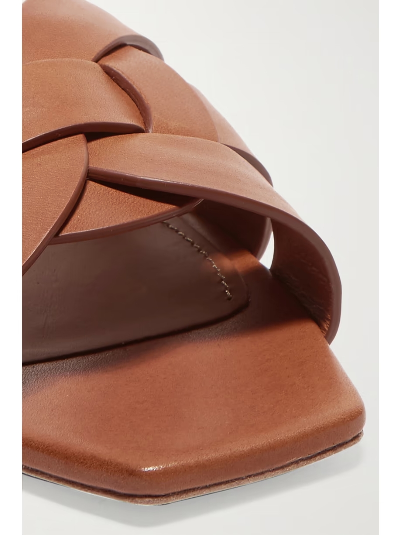 Tribute woven leather slides Tribute woven leather slides