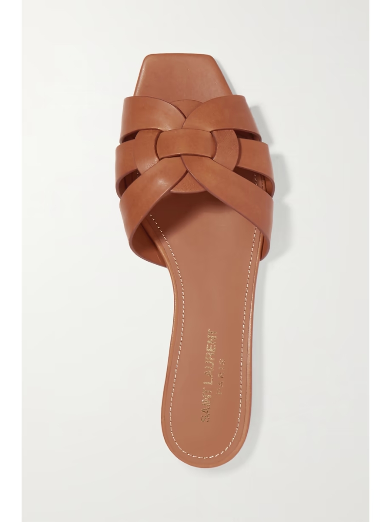 Tribute woven leather slides Tribute woven leather slides