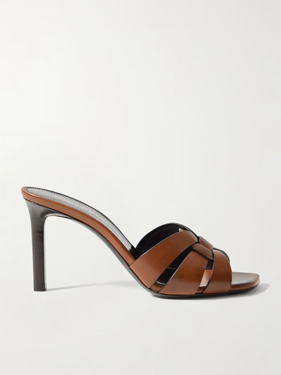 Tribute woven leather mules Tribute woven leather mules