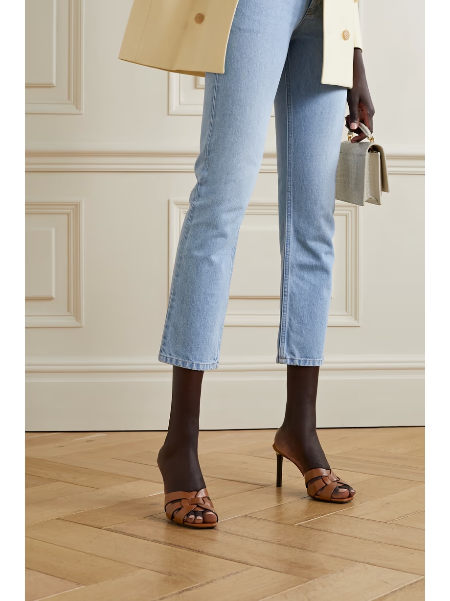 Tribute woven leather mules Tribute woven leather mules