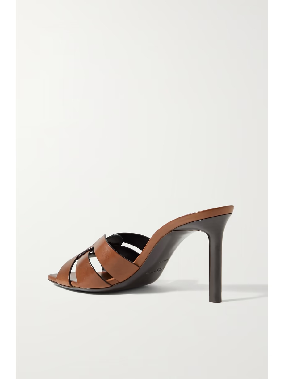 Tribute woven leather mules Tribute woven leather mules