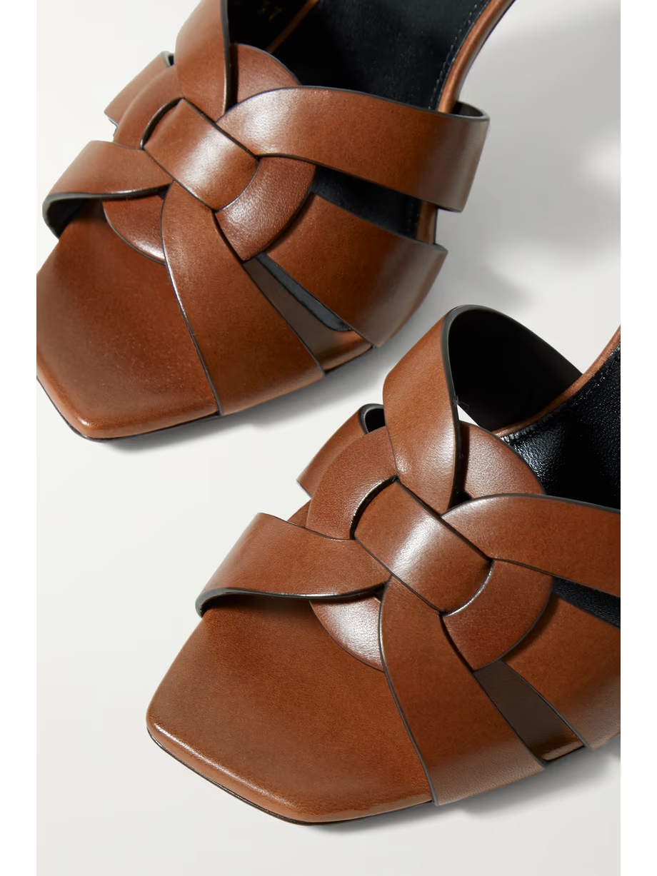 Tribute woven leather mules Tribute woven leather mules