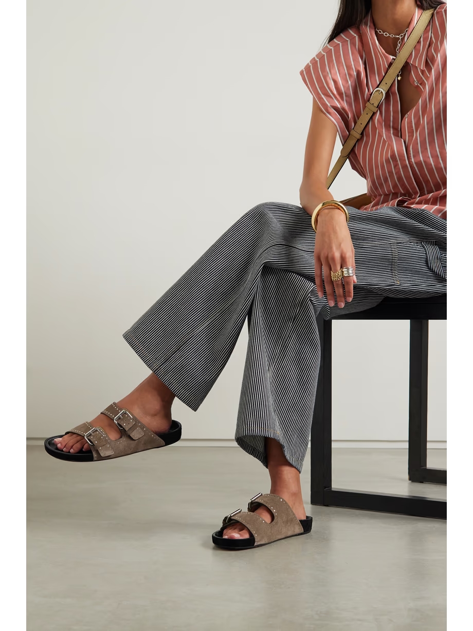 Lennyo studded suede slides Lennyo studded suede slides