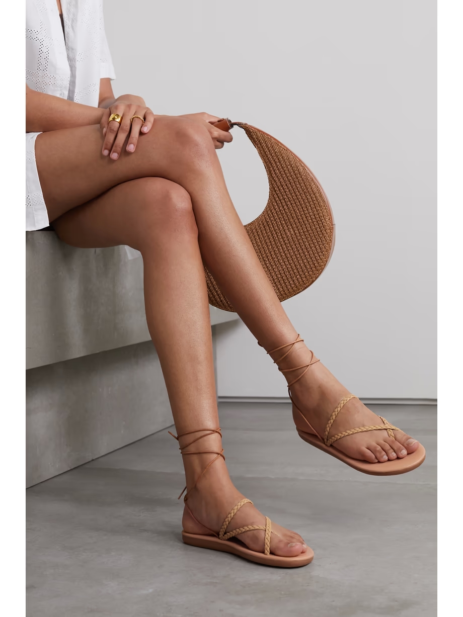 Plage braided leather slides Plage braided leather slides