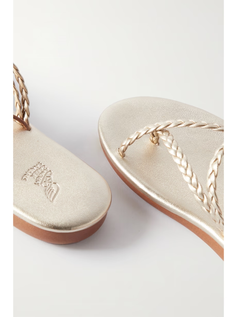 Plage braided metallic leather sandals Plage braided metallic leather sandals