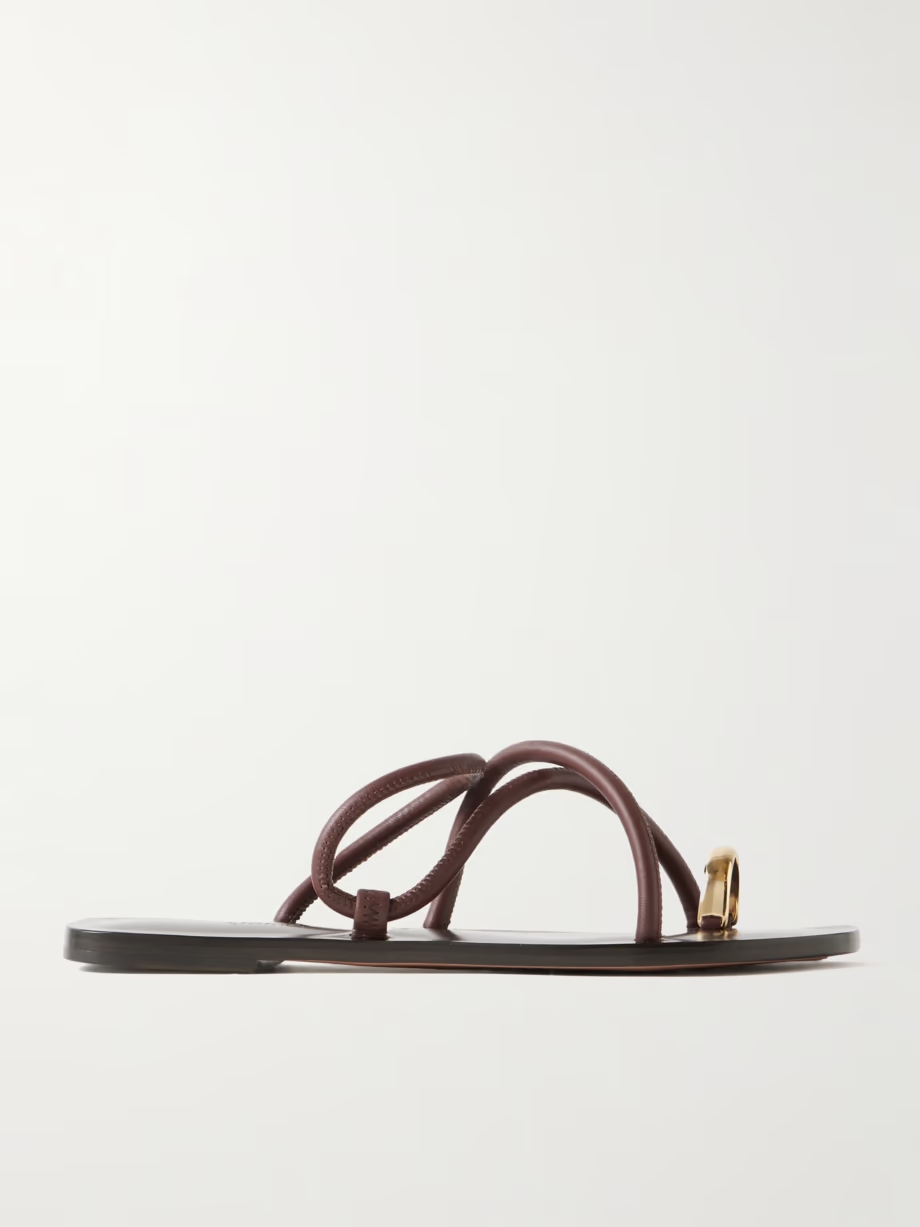 Laurie leather and gold-tone sandals Laurie leather and gold-tone sandals