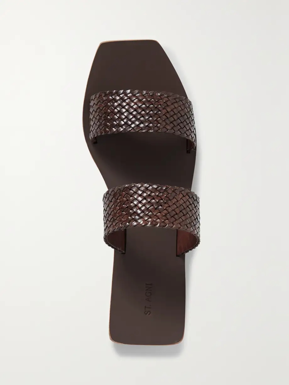 + NET SUSTAIN Clea woven leather slides + NET SUSTAIN Clea woven leather slides