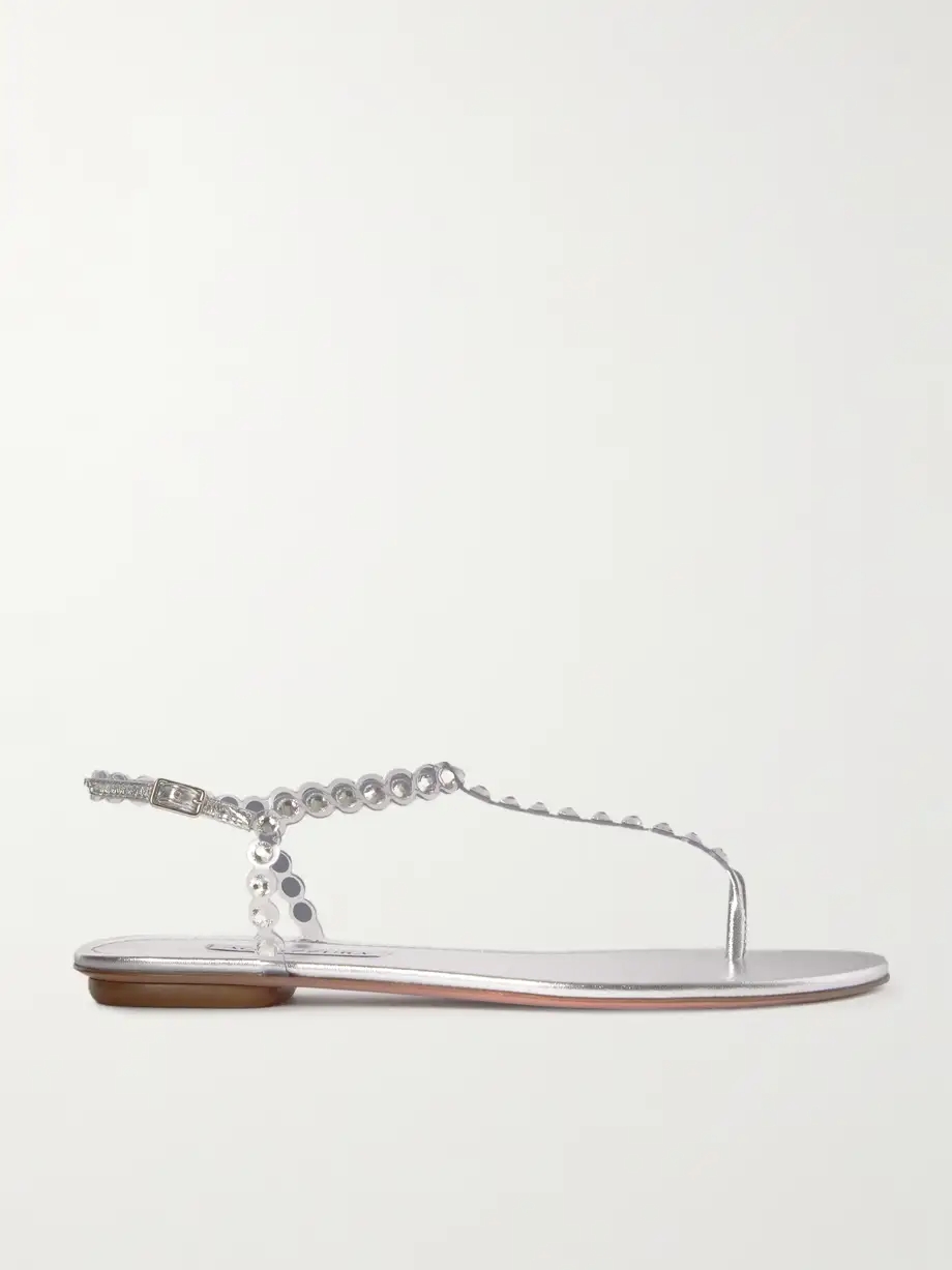 Tequila crystal-embellished PVC and metallic leather sandals Tequila crystal-embellished PVC and metallic leather sandals
