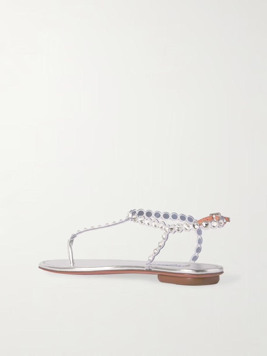 Tequila crystal-embellished PVC and metallic leather sandals Tequila crystal-embellished PVC and metallic leather sandals