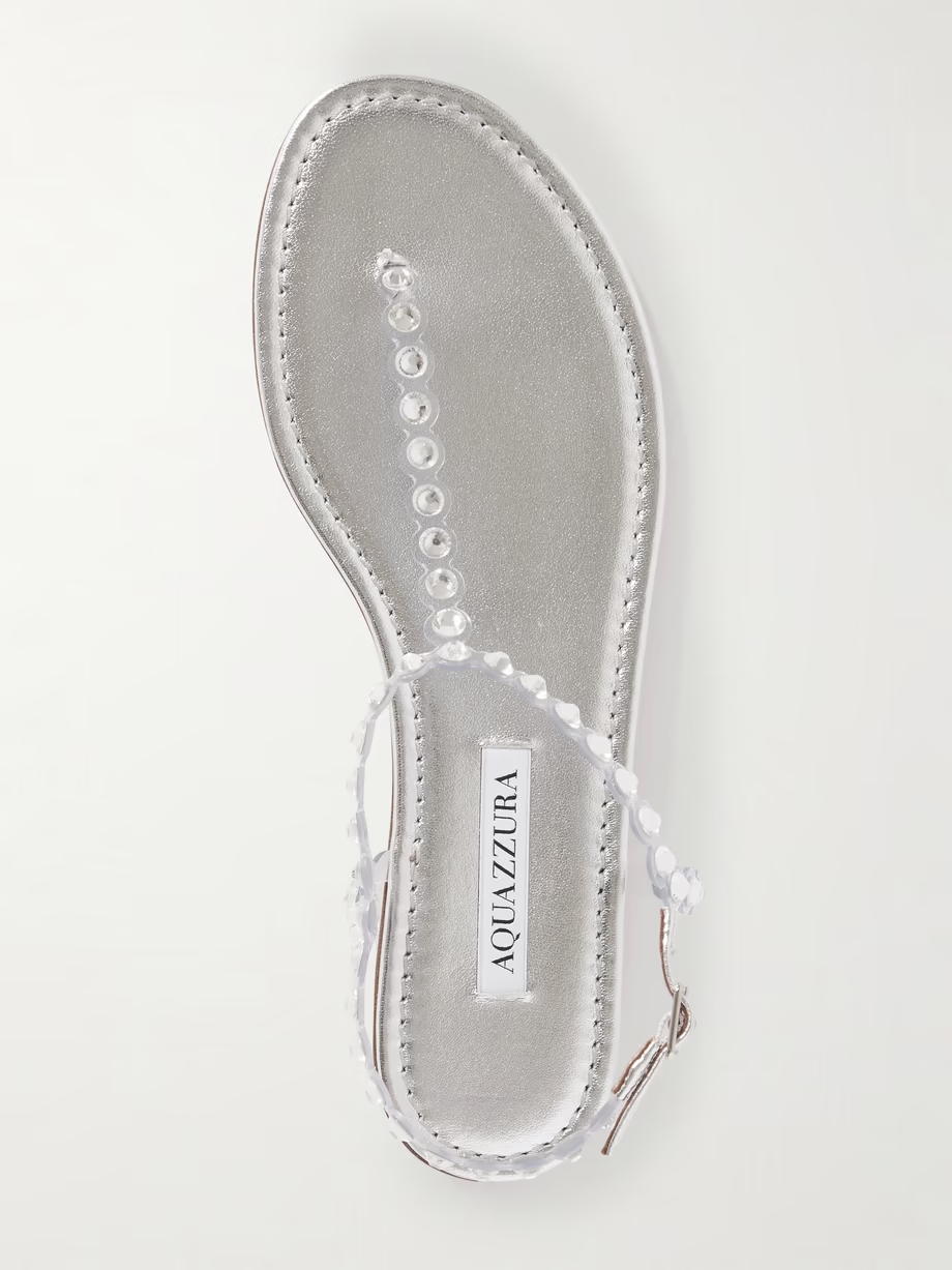 Tequila crystal-embellished PVC and metallic leather sandals Tequila crystal-embellished PVC and metallic leather sandals