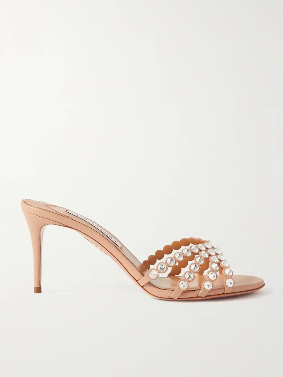 Tequila 75 crystal-embellished leather mules Tequila 75 crystal-embellished leather mules
