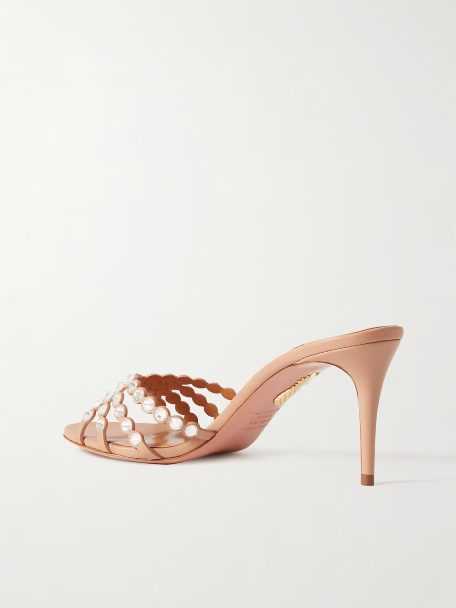 Tequila 75 crystal-embellished leather mules Tequila 75 crystal-embellished leather mules