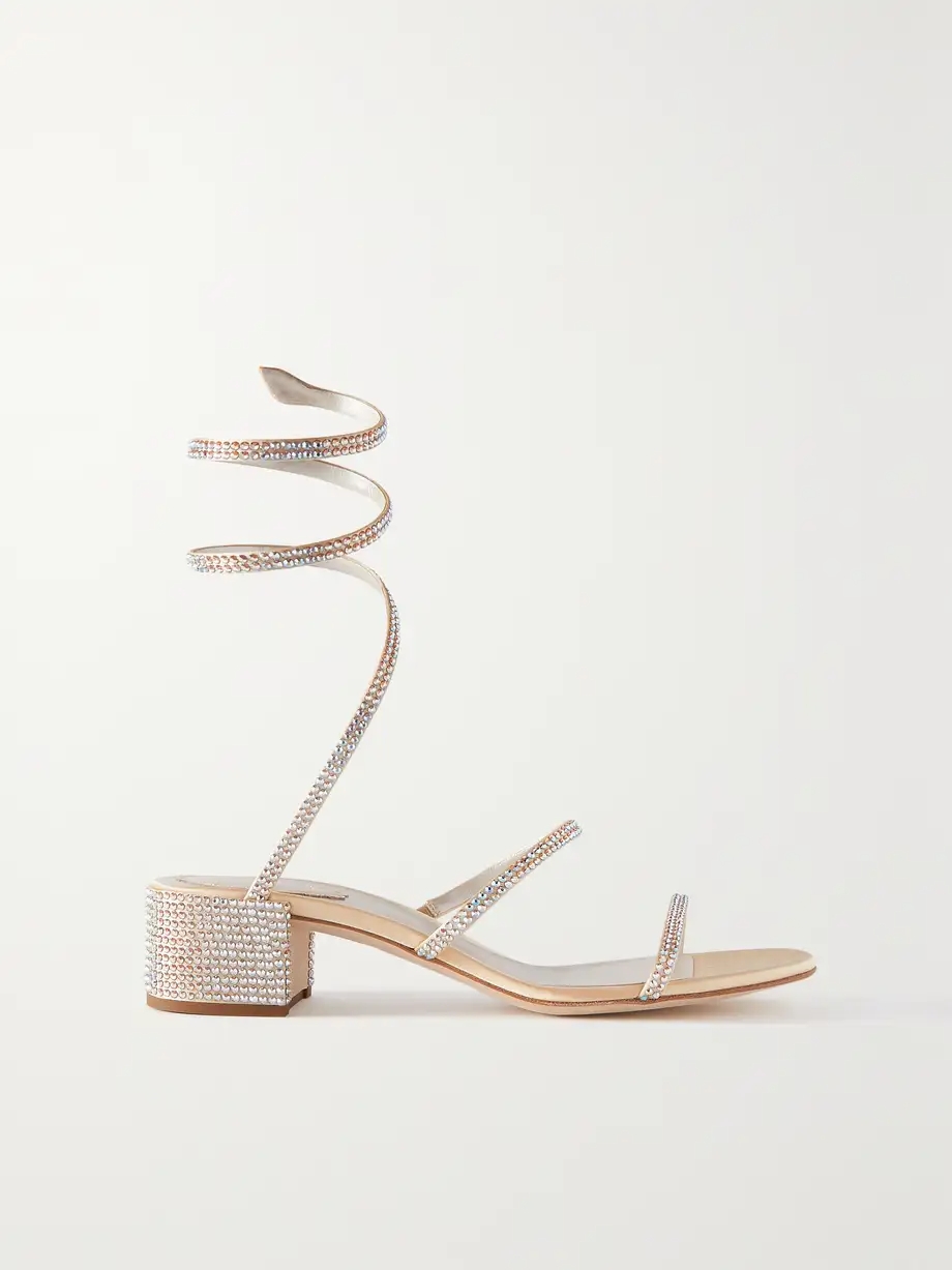 Cleo crystal-embellished satin sandals Cleo crystal-embellished satin sandals